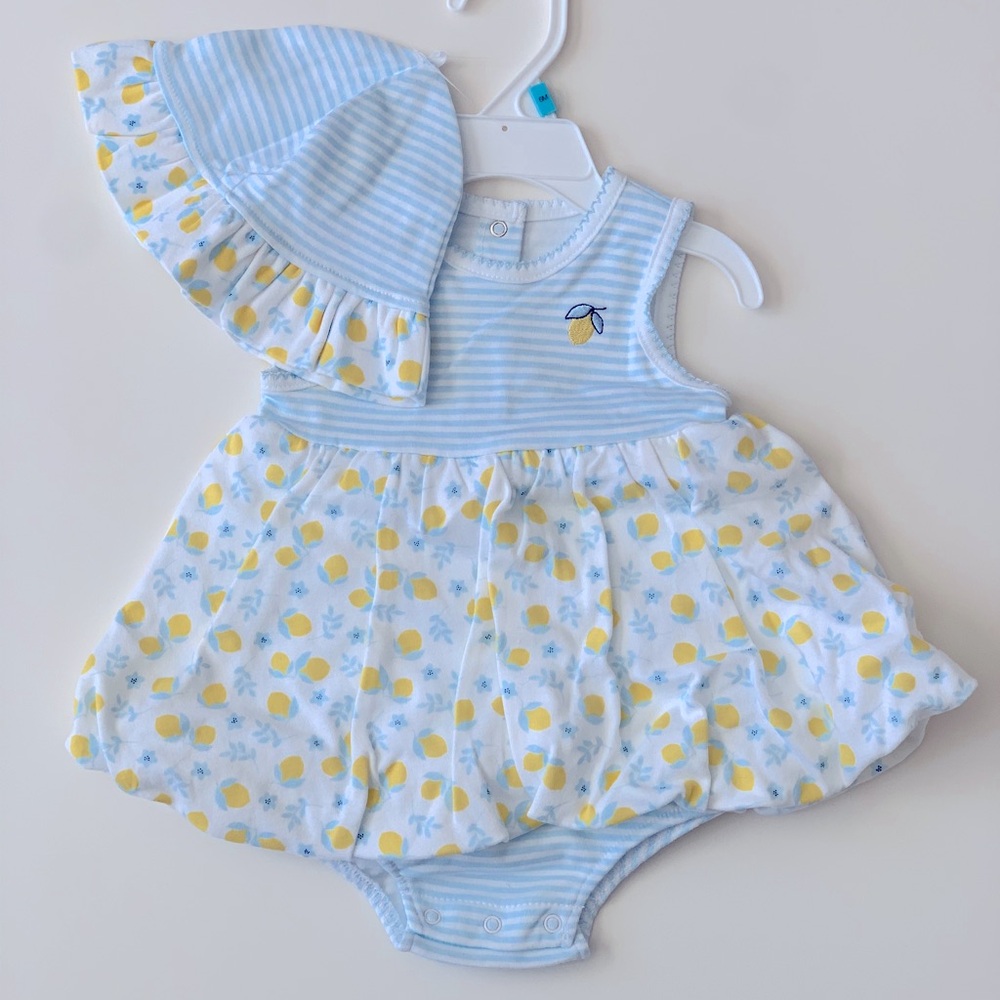 NWT Little Me 2-piece set, size 6mo sundress and hat